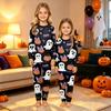 Family Matching Halloween Printed Pajama Set, Long Sleeve Top and Pants for Mom and Kids