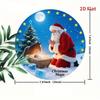 Vintage Weihnachtsmann-Blechschild, rund, aus Metall, Wanddekoration aus Aluminium, Weihnachtsdeko