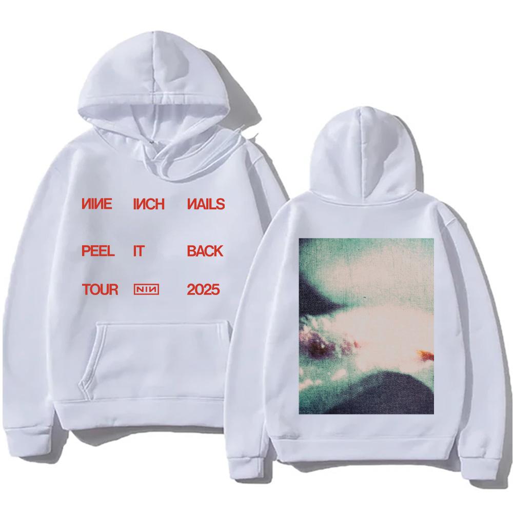 Mikiny Rocková kapela Nine Inch Nails Peel It Back Tour 2025 Mikina s kapucí Hip Hop Unisex Streetwear Tričko Pánské Dámské Oblečení Pulovr