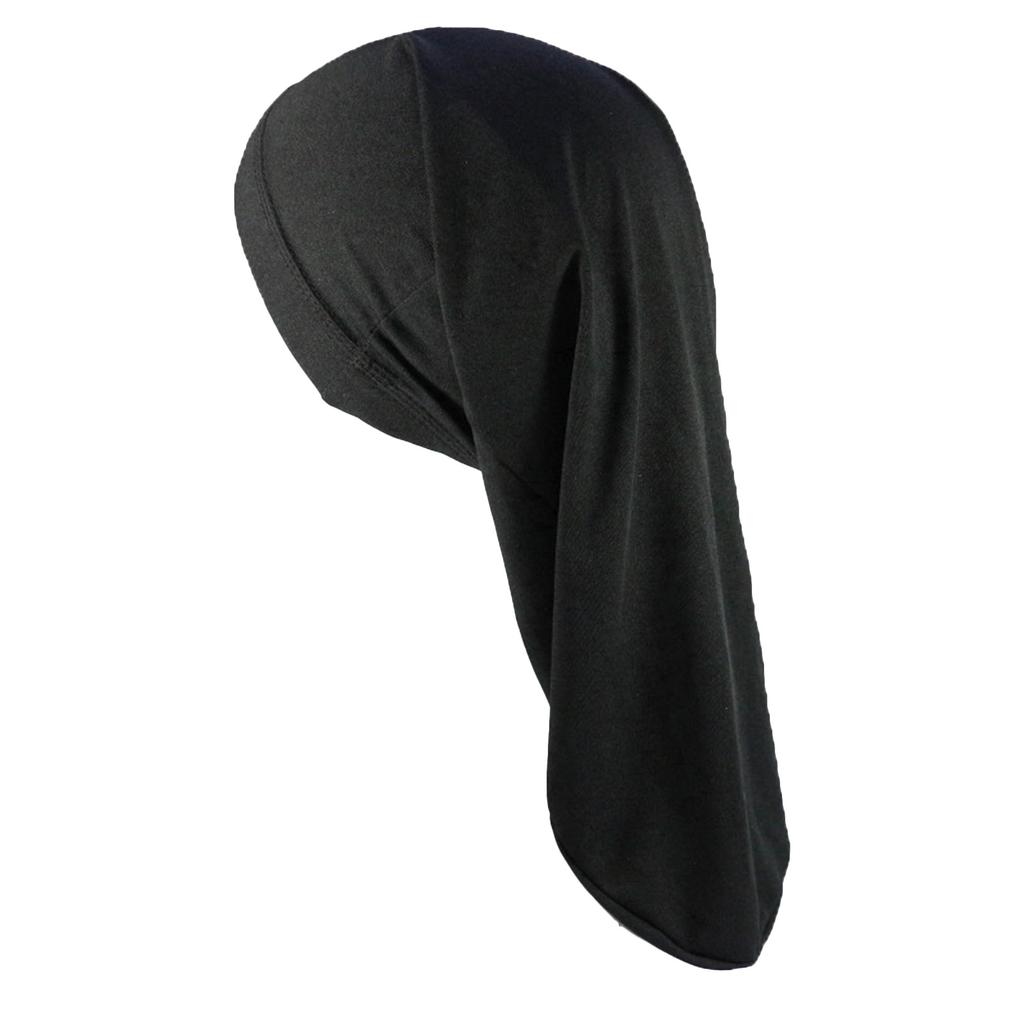 Long Tail Hair Wrap Cap for Men Soft Polyester Head Wrap Quick Drying Towel Turban Hat for Dreadlocks Various Hairstyles