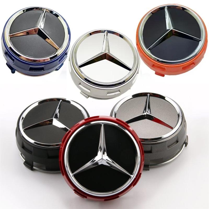 WVQ5 A0004000900 75mm Car Accessories Wheel Hub Caps for Mercedes Benz GLA45 G63 A45 CLA45 C63 Emblem Car Rim Center Cover Decoration