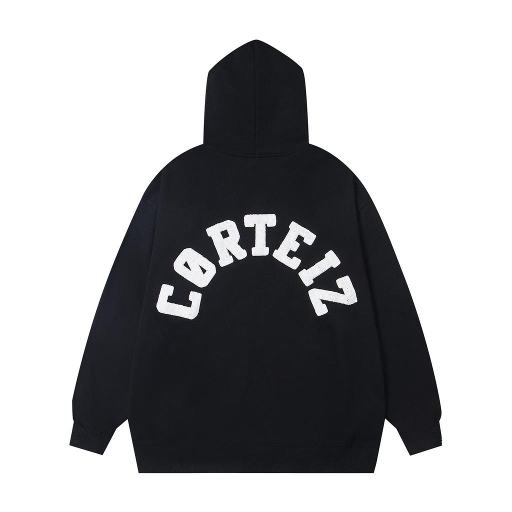 Corteiz Vibe Men's British Hip-Hop Embroidered Zip-Up Hoodie & Jacket Trendy Sports Set