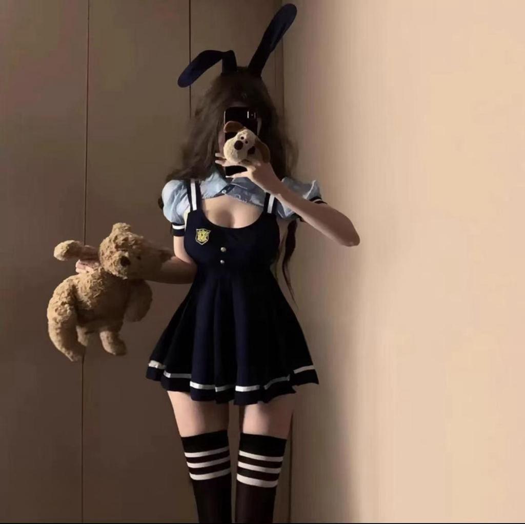 Sexy Lingerie Pure Desire Suspender Skirt Set: Bunny, Police Officer, Schoolgirl Styles