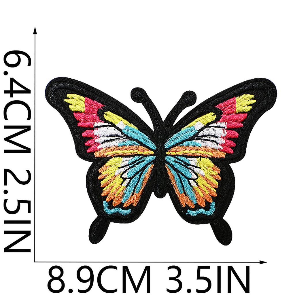 Cartoon Exquisite Butterfly Embroidery Cloth Sticker Colorful Butterfly Patch Sticker Clothes Bag Decoration Blue Butterfly Chapter Boy