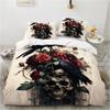 Black Skull Bedding Set Cartoon Comforter Sets Double Queen King Twin Full Size Duvet Cover Set Kids Girls White Bed Linen