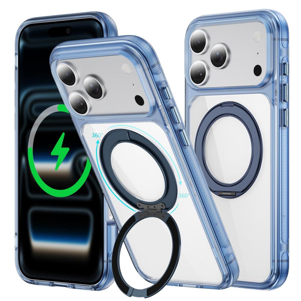 Magnetic Stand Protective Case for iPhone 17 Pro Max - Compatible with Apple 16/15 Drop-Proof, 14 Transparent, 13