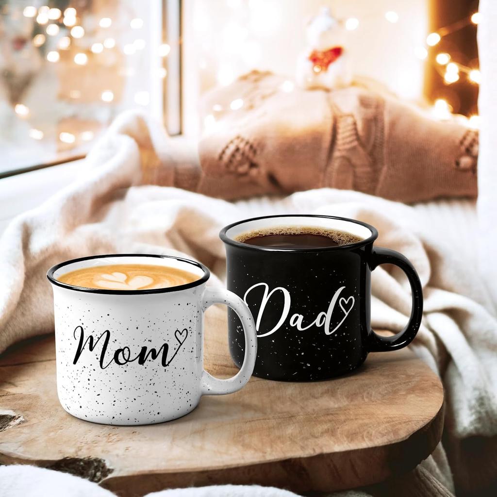 YHRJWN Mom and Dad Gifts, Gifts for Mom Dad from Daughter Son, Mom and Dad Mugs Set of 2, New Parents Gifts for Couples, Mothers Day Fathers Day