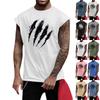 Men's Fitness Exercise Slimming Printed Waistcoat And Vest, Men's I-shaped Wide Shoulder And Back Center