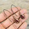 Mozambique Garnet Earring Electroformed Copper Earrings White Topaz Earring Electroformed Gemstone Jewelry Handmade Earrings Engagement Gift