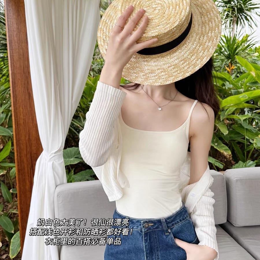 Women's Camisole with Built In Bra Sexy Soft Cozy Adjustable Shoulder Strap Vest Tank Tops