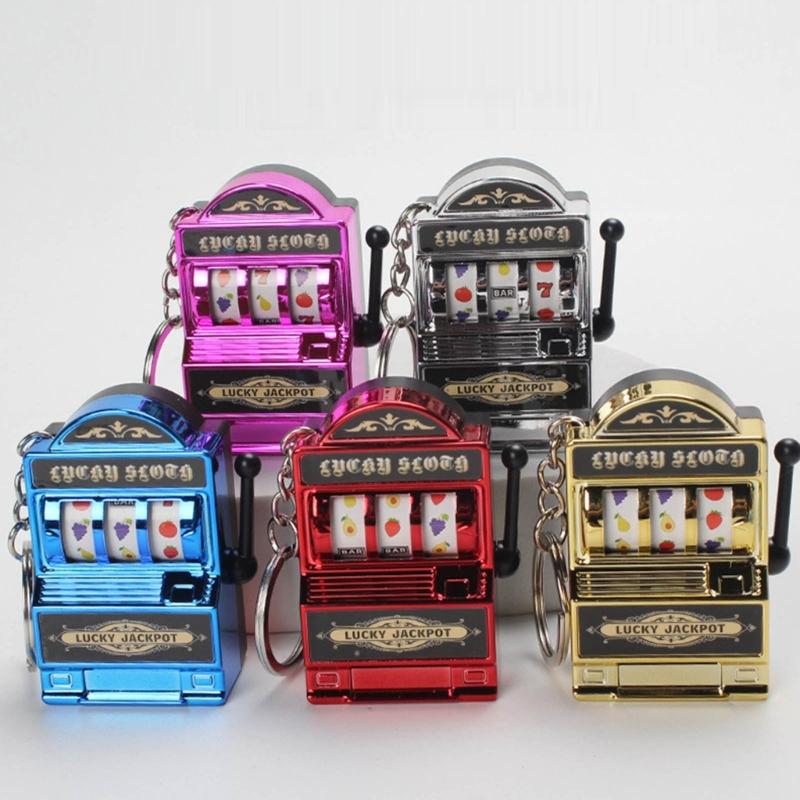 1 pz Fortunata Jackpot Mini Slot Machine Frutta Divertente Portachiavi Compleanno Regalo Giocattolo Educativo per Bambini Macchina Giochi a Gettoni