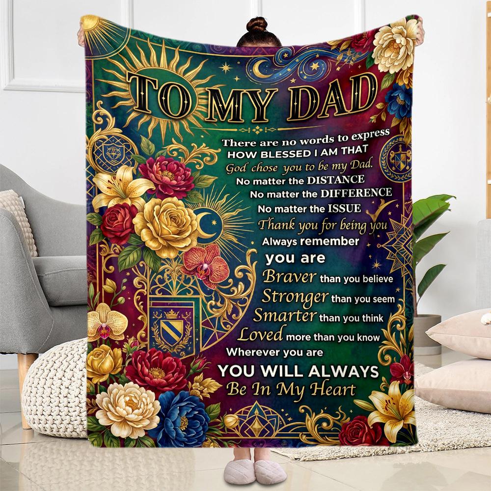 Love Letter Dad Blanket Soft & Cozy Great for Bed Picnics Office Four Seasons Universal Playful Design Gifts For Family Or Friends