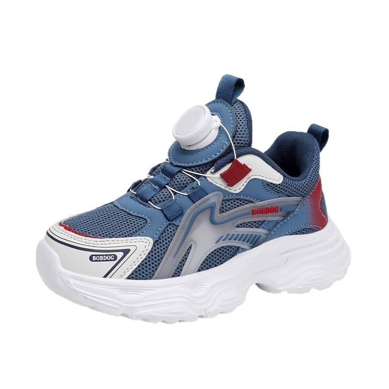 Babu bean boys shoes 2025 autumn new children's double net sports shoes medium and large children and girls lightweight running shoes
