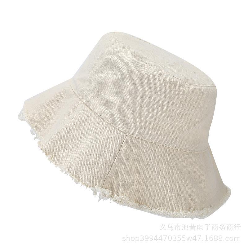 New Edged Bucket Hat Unisex Fashion Washed Cotton Soft Wide Brim Outdoor Summer Beach Sun Hat