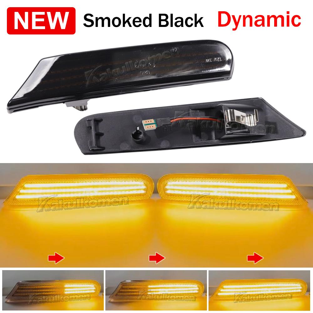 

2Pcs For Porsche 911 Boxster Typ 996 986 Carrera GT2 GT3 Dynamic Amber LED Car Side Marker Sequential Turn Signal Blinker Light New Dynamic Smoked