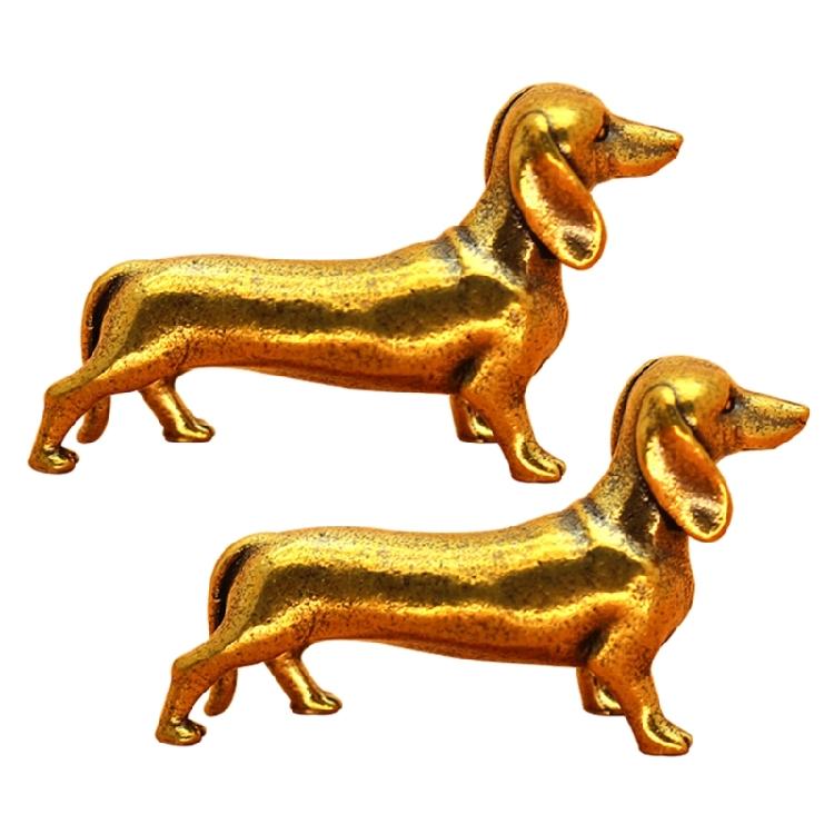 

Pack of 2 Solid Brasses Dachshund Dog Detailed Animal Miniature Sculpture Collectible Ornament Decorative Home Accent Gift 1