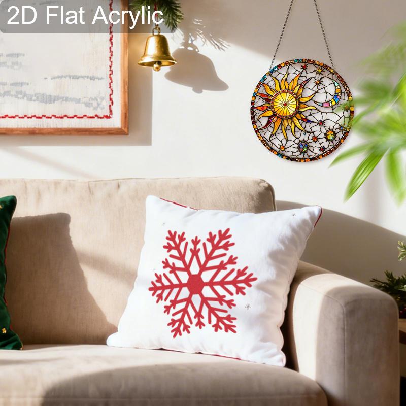 Suncatcher Tulipani Colorati in Acrilico Effetto Vetro Colorato Ornamento da Appendere alla Finestra Regali per Amanti dei Fiori