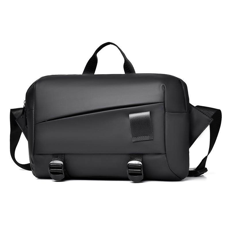 

Мужская вместительная водоотталкивающая сумка-мессенджер - Универсальный однотонный цвет для использования на открытом воздухе 35*7*22 cm чёрный