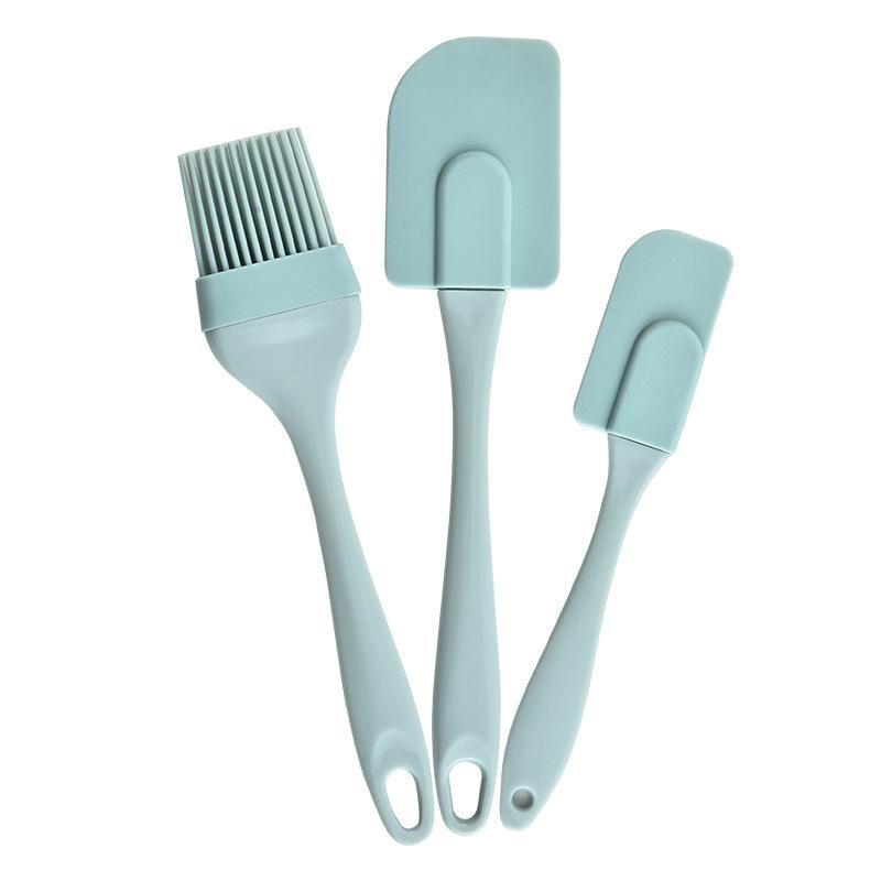 3pcs/set Cream Scraper Diy Bread Cake Butter Spatula Mixer Oil Brush Kitchen Baking Tool Silicone Spatula Non-stick Kitchen