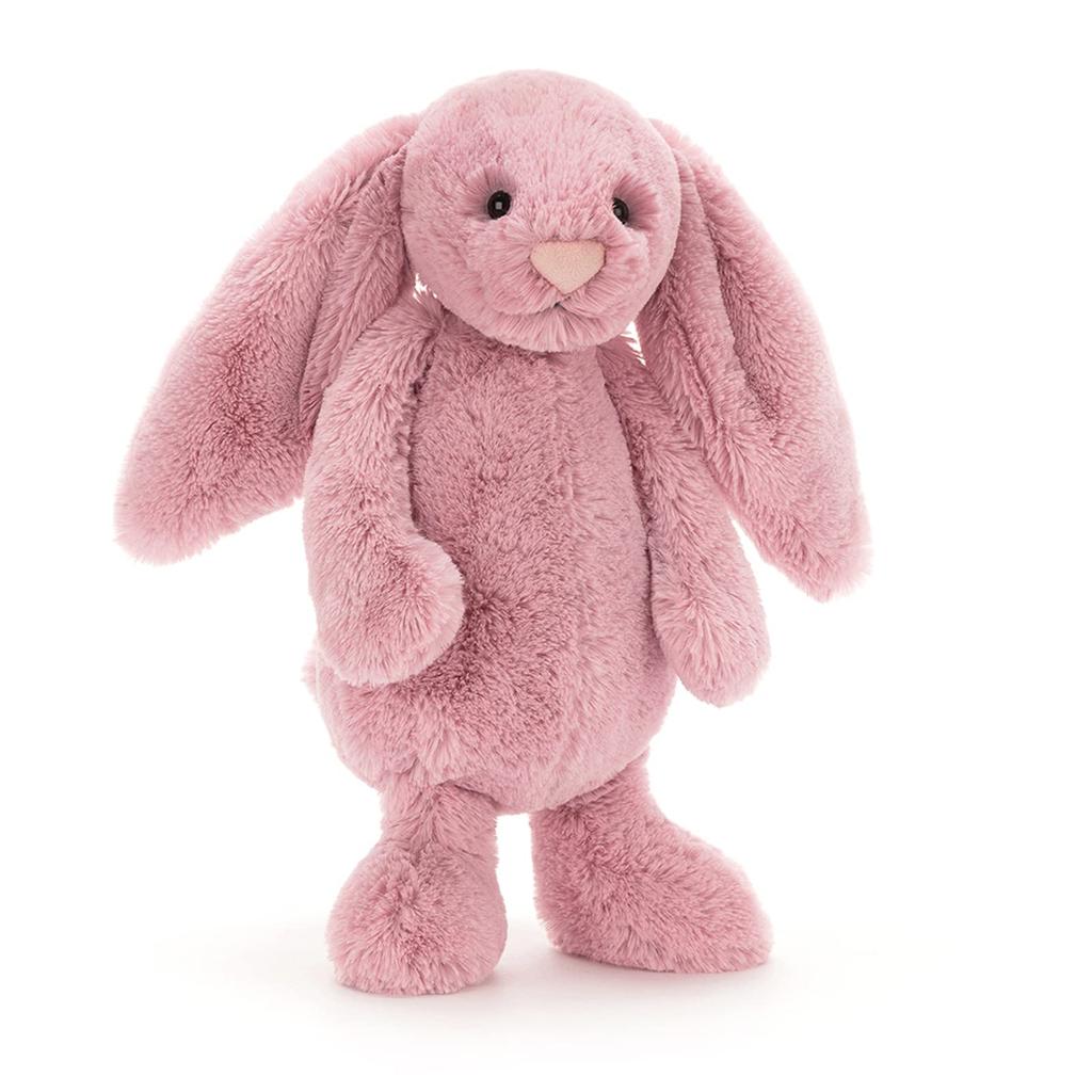 Jellycat Bashful Bunny M Jucărie de pluș Șezând Înălțime Iepure Culoare Roz Lalea, 20cm,