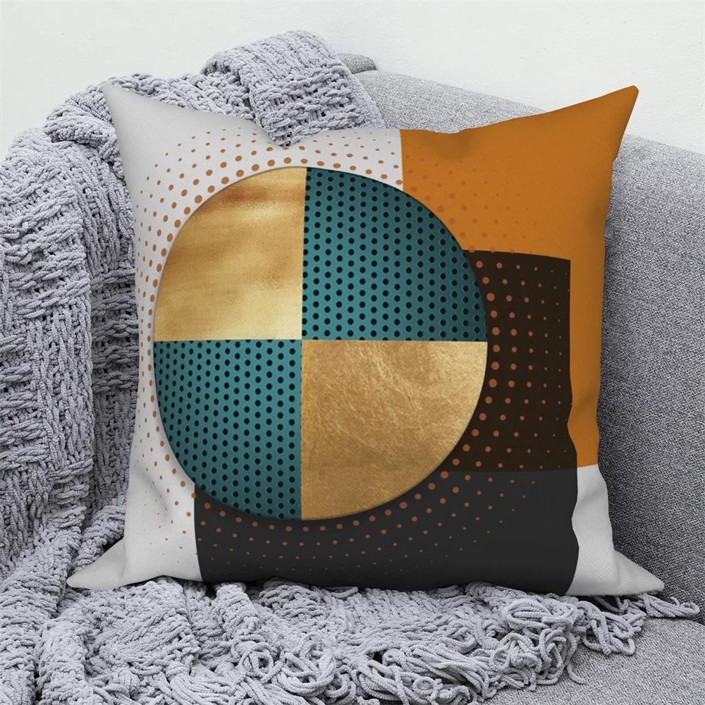 Can Be for Living Room Nordic Pillowcase Decorative Luxury Golden Feather Geometric Sofa Cushion Cover