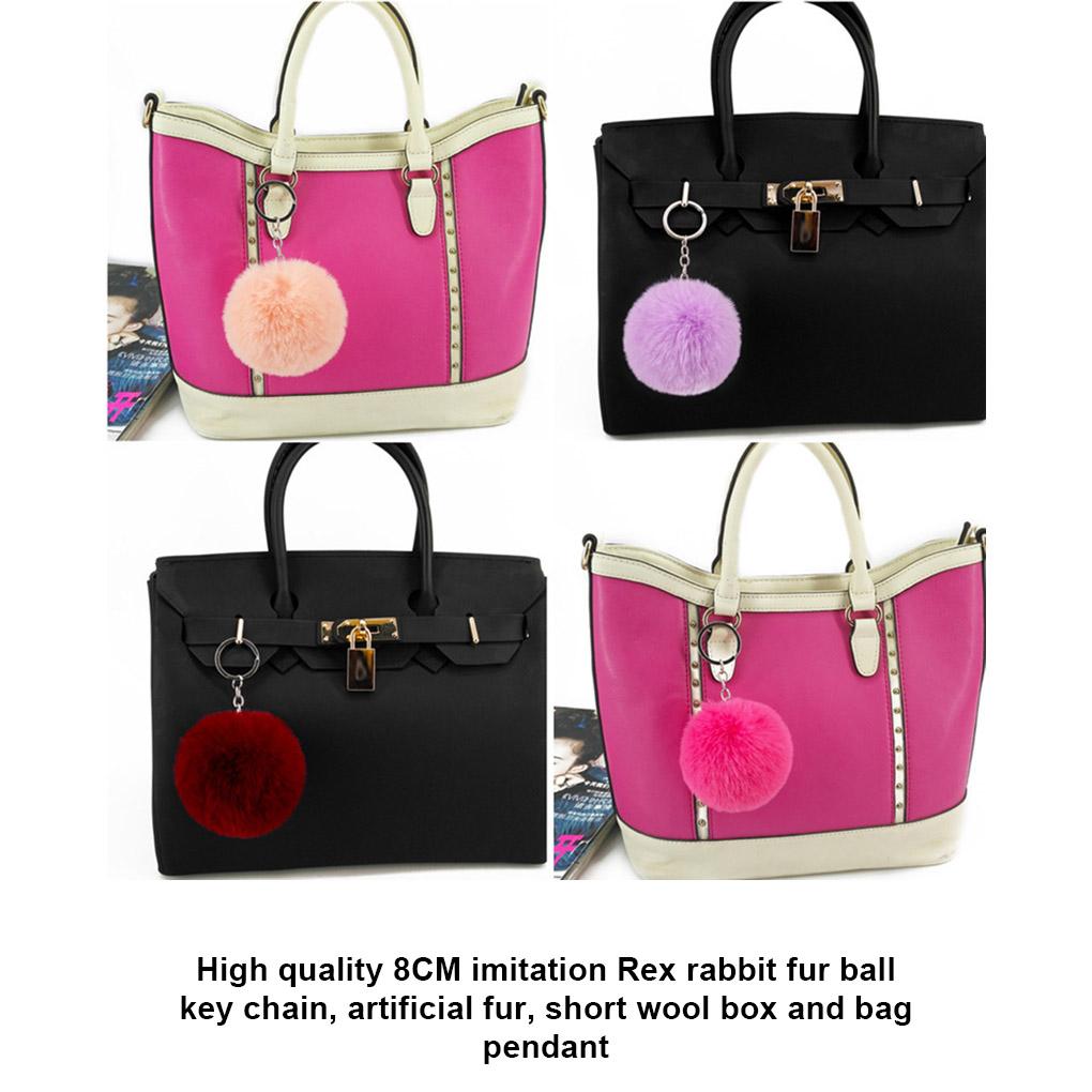 Pom Pom Keychain Plush Fashion Home Car Key Holder Portable Hanging Backpack Purse Pompom Tassels Keyrings Pendant