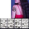 18pcs Dark Fluorescent Color Changing Tattoo Sticker Luminous Flower Arm  Adult Tattoo Sticker Trend Bar Animal Tattoo Stickers