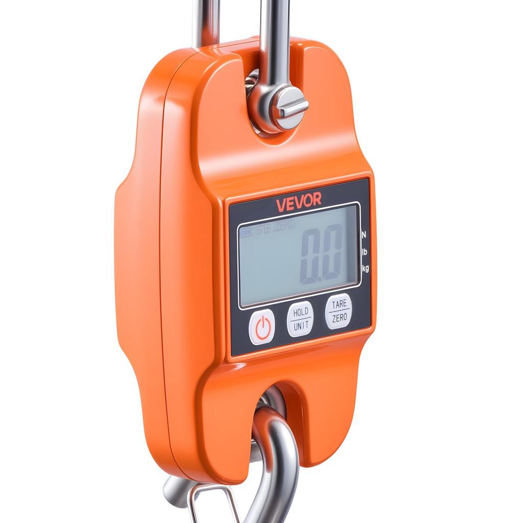 Digital Crane Scale, 880 lbs/400 kg Max Capacity, Handheld Hanging Scale with Cast Aluminum Case & LCD Display, 100 g Division & 3 Unit Switch,
