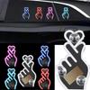 Solar-Powered Love Car Window Light Heart-Shaped Glowing Atmosphere Lamp  Warning Light