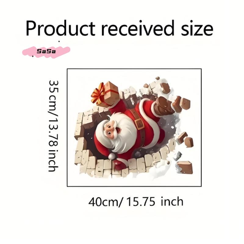 S-1Pc Santa Claus Wall Decal - Removable Christmas Sticker, Suitable For Living Room And Home Decor,Easy To Install Room Decor
