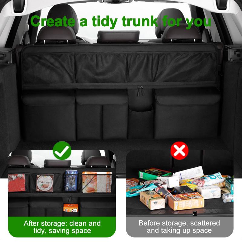 SEAMETAL Car Trunk Storage Bag Foldable Organizer Car Seat Back Hanging Storage Bag Tidy Box Vehicle Accessories