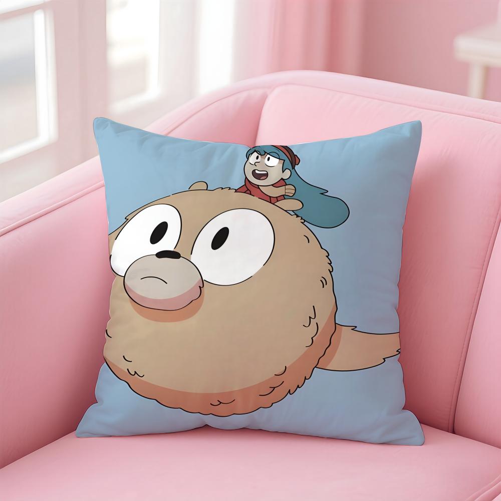 Whimsical British Cartoon Anime Girl HHilda Cushion Cover Pillow Case Soft Skin Friendly Fabric  Concealed Zipper 30X30cm