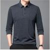 Men's Casual Printed Pattern Long Sleeve Polo Shirt Korean Edition T-shirt Comfortable Versatile Top