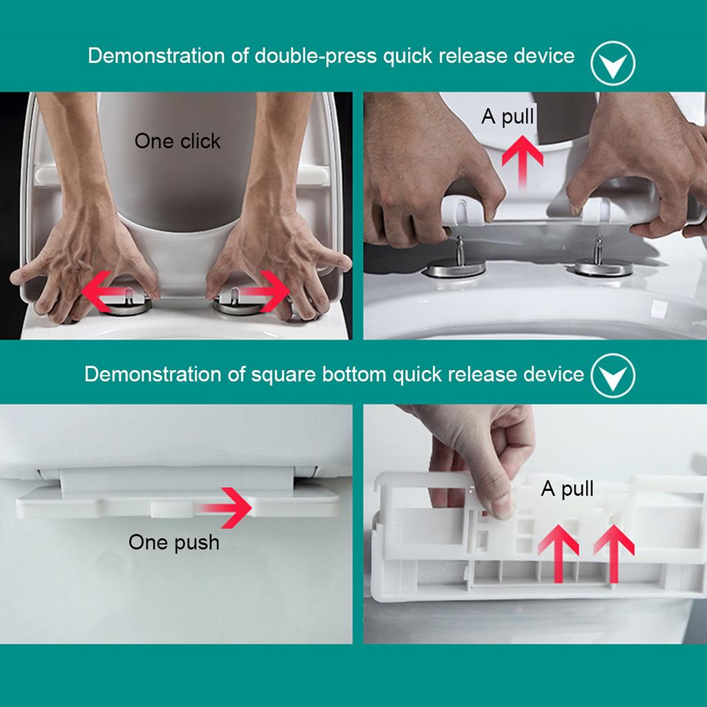 Square 03B-PP Material (width 34.5cm, Length 39-47cm) Thick Toilet Seat Cover for Household Use