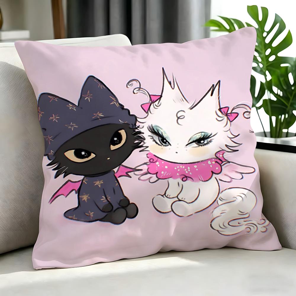 Cartoon PPink Kitten Cushion Cover Cushion Cover Set Pcs x x x Pillowcase Decorative Sofa Home Decor