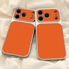 Large Window Synthetic Leather Casing for iPhone Pure Orange Printed Patterned Plain Shell Soft Case Protective Cover | BP B031