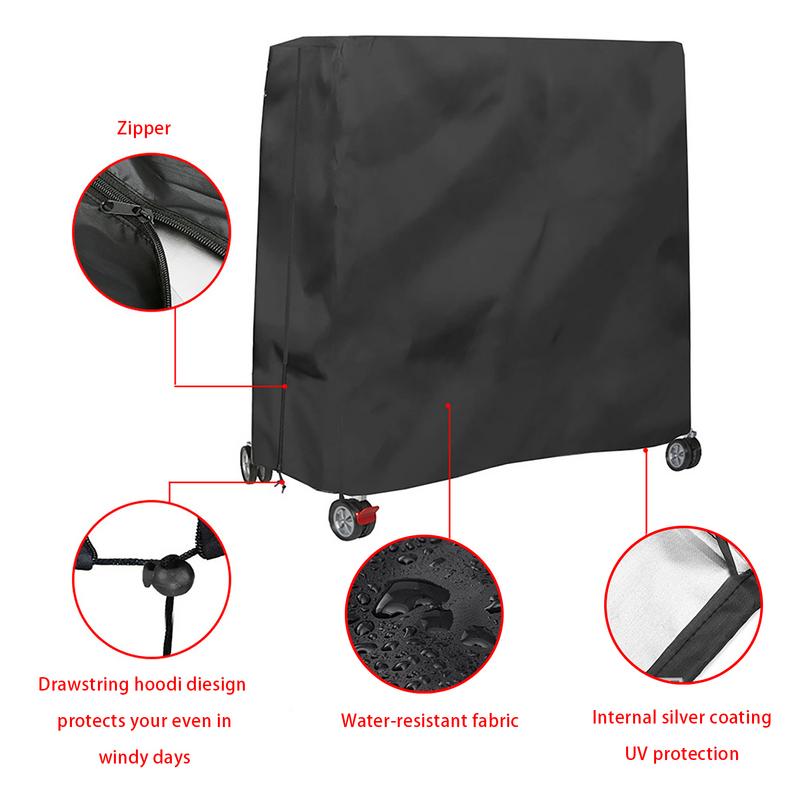 Copertura Robusta Impermeabile Antipolvere per Tavolo da Ping Pong in Tessuto Oxford 420D Coperture per Ripostiglio Interno/Esterno Accessori per Tavolo da Ping Pong