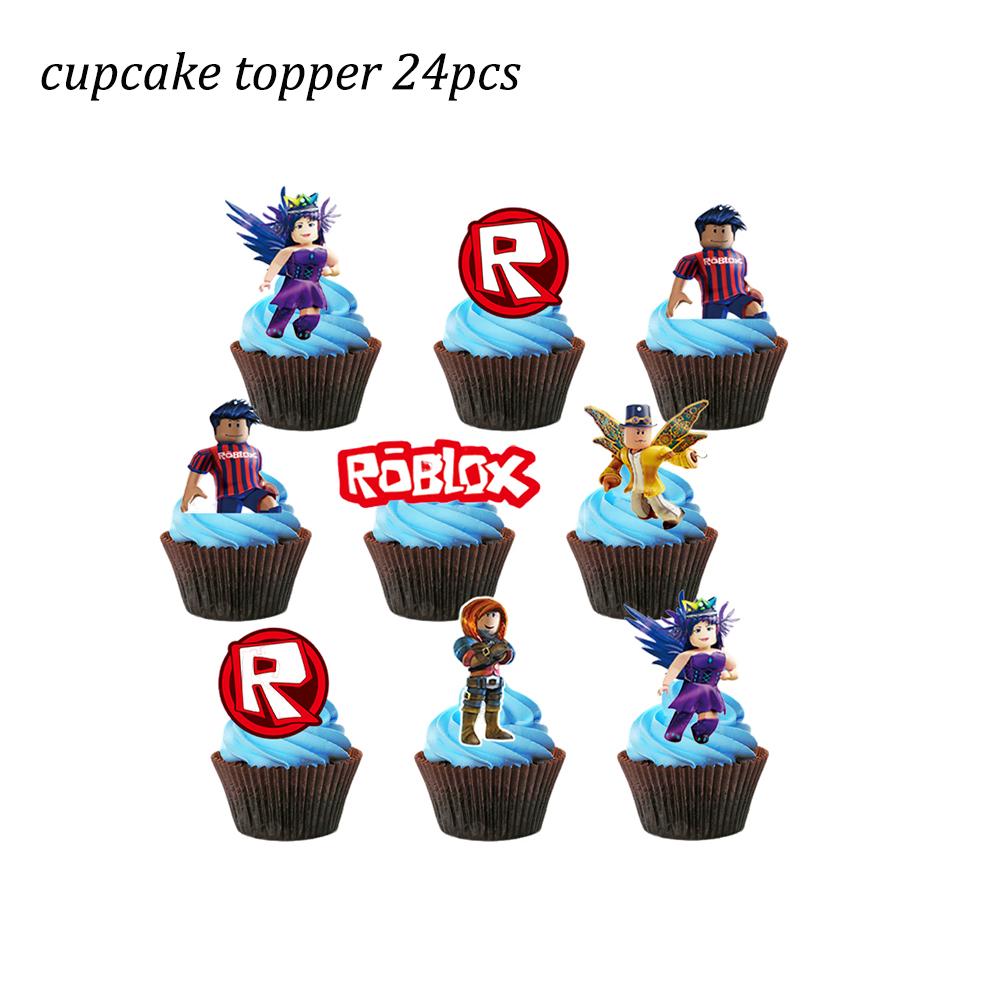 Roblox Birthday Party Decorations Supplie Game Celebration Balloons Disposable Tableware Cup Plate Baby Shower Toys Round Sensory Compression Bouncy