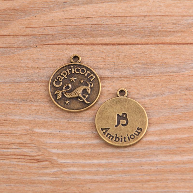 Retro-Legierung 12 Sternzeichen Anhänger: 2 Farben, 17x21mm - Perfekt für DIY-Armbänder & Halsketten