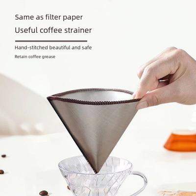 Reusable Stainless Steel V60 Coffee Drip Filter Cup - No Paper Needed