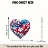 Acrylic American Flag Heart Earrings - Red, White & Blue Independence Day Accessories