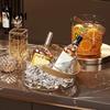 Multi-purpose Storage Basket Ice Bucket with Faux Leather Handle, Thickened Plastic Beer Wine Cooler Handle for Party, Clear Beverage Container
