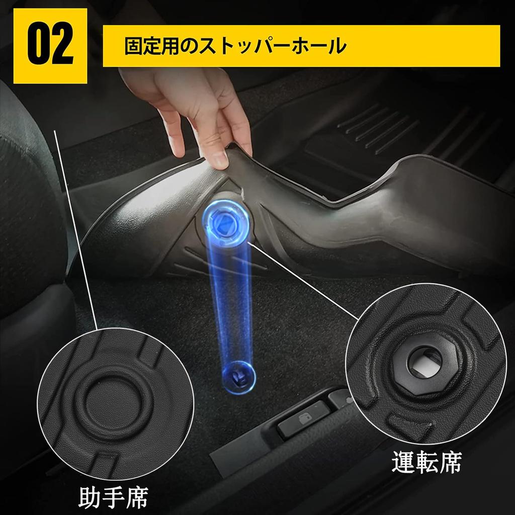 YORKNEIC Daihatsu Taft LA900S Floor Mats Specific TPE Front Second Outdoor Use (2WD) (2020.6-Present Models), Design, Waterproof, 3D, Rubber,