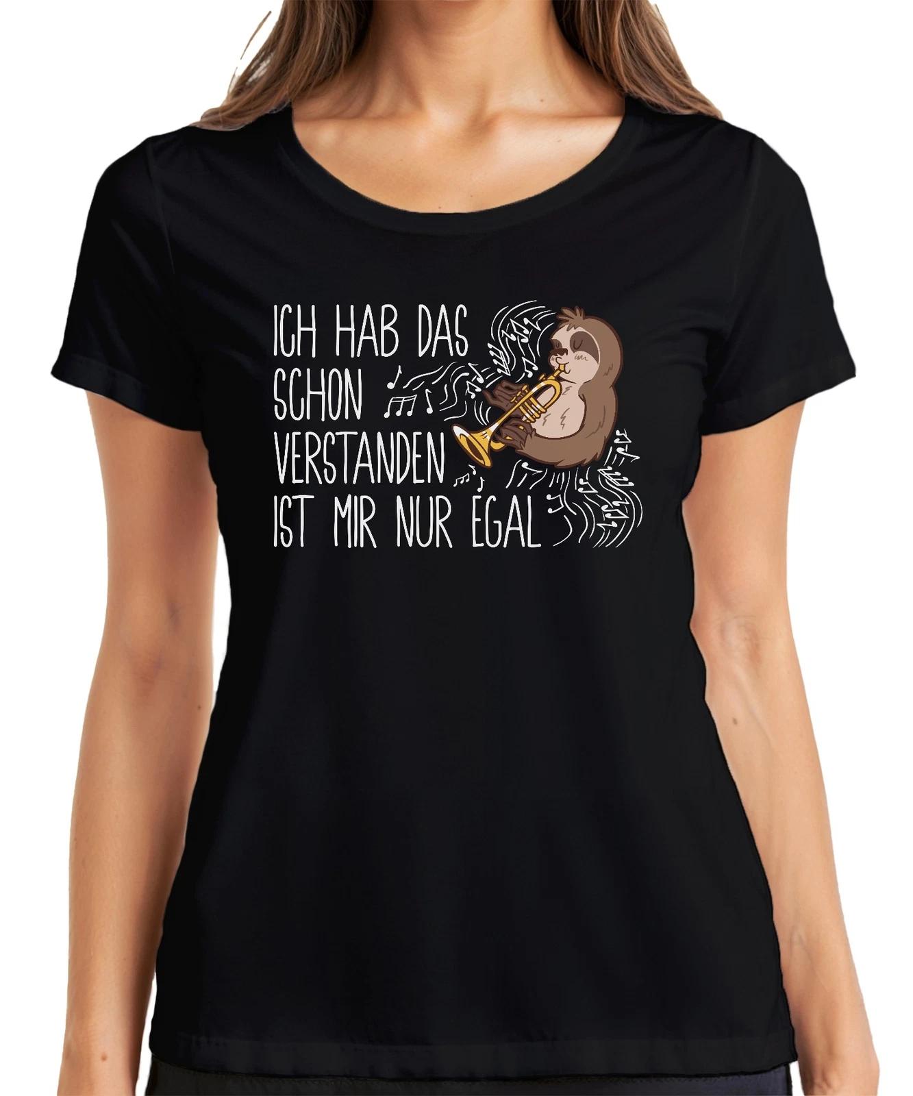 Ich hab das schon verstanden Faultier Trompete Musikfan Sarkasmus Damen T-Shirt XL