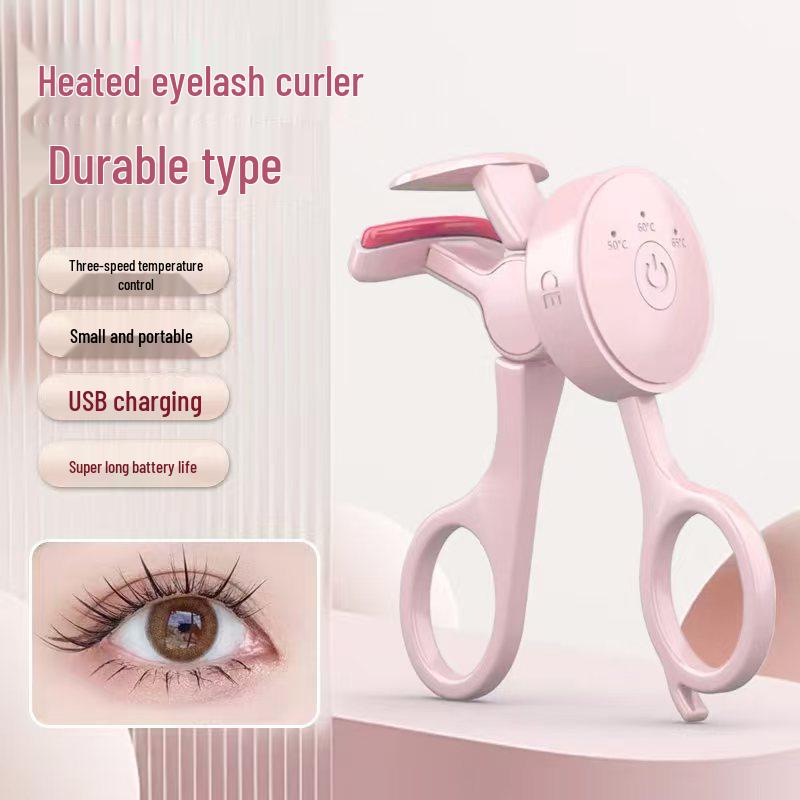 Smart USB Rechargeable Heated Eyelash Curler with Frameless Design for Long-Lasting Curl and Temperature Control