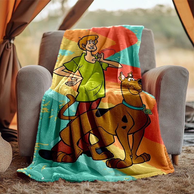 Scooby Doo Flannel Blanket Soft Warm All-Season Throw, Design for Camping, Car Travel, Hiking Sofa, Bed, Office Perfect Gift for Parties