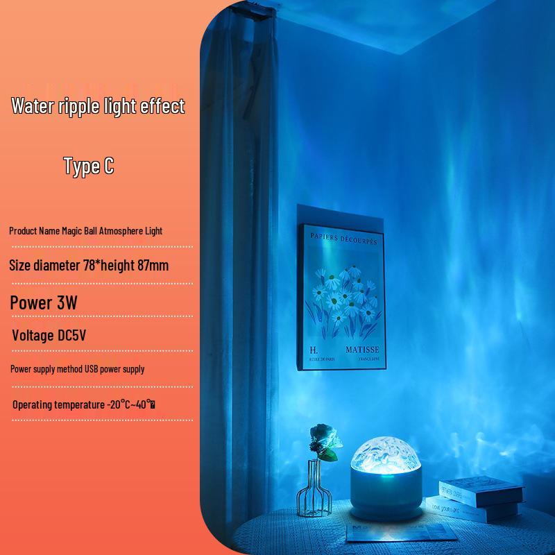 Aurora Water Wave USB Remote Control Bedside Light
