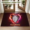 Crystal Velvet Square Rug Custom NameMonaco FC Pattern Non Slip Home Floor Decor Rug
