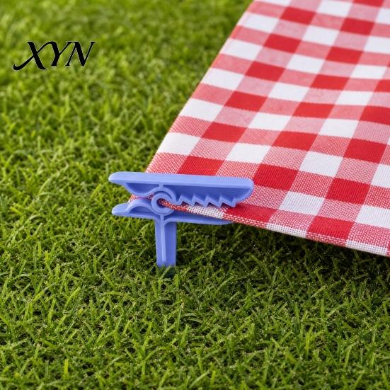 Blanket Sand Spikes 4Pcs Beach Towel Fixing Clip Stake, Windproof Outdoor Picnic Stake Spikes, Portable Holder Mat Clamps Clips