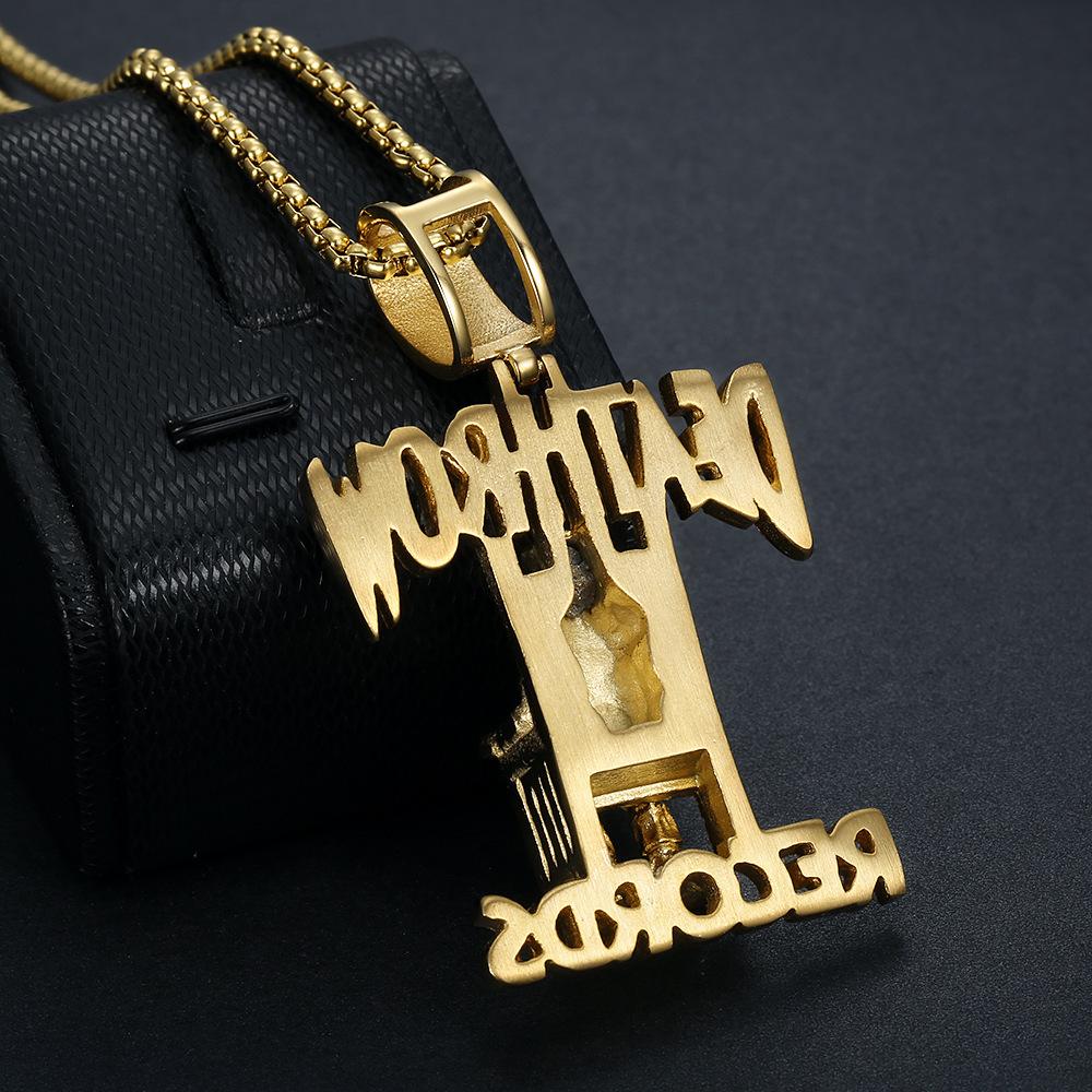 Acero de Titanio Nuevo DEATHROW/RECORDS Colgante de Collar de Prisionero 3D Joyería Hip-Hop de Moda DZ729